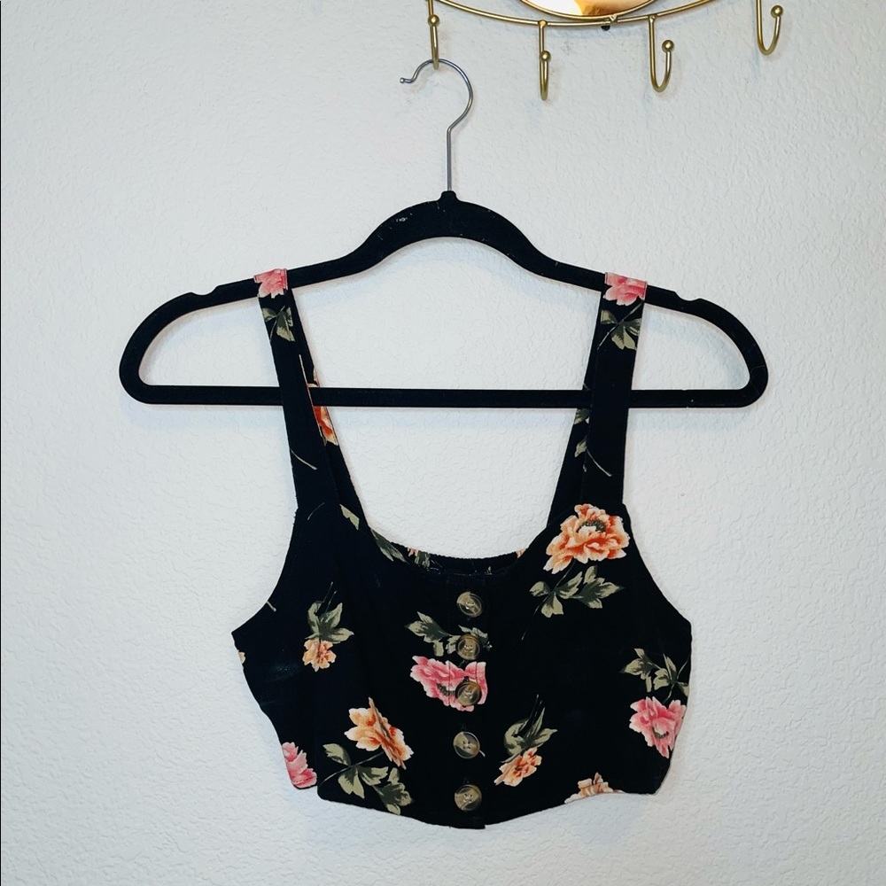 American Eagle Floral Smocked Crop Tank - Picture 7 of 7